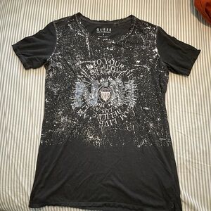 Guess Distressed Black Graphic Tee